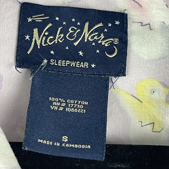 Nick and Nora Pajama Top Womens Small Purple Chick Egg Pastel Cotton Easter - Picture 4 of 12